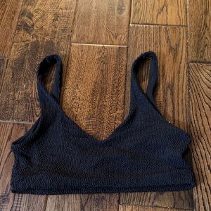 MALAI Black Textured Women's Bikini Top Size Large